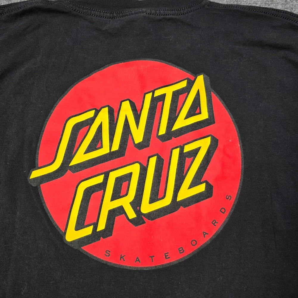 Santa Cruz Skateboards Long Sleeve T-Shirt Mens L Black‎ Cotton Graphic Logo Tee